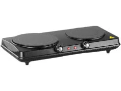 Rosenstein & Söhne Doppelkochfeld:Glaskeramik-Doppel-Kochfeld, Infrarot-Wärme, 2.000 W, Ø 16,4 & 18,8 Cm -Rosenstein & Söhne Shop nx1438 4 1