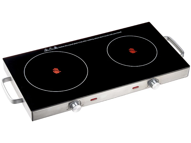 Rosenstein & Söhne Kochfeld:Glaskeramik-Doppelkochfeld Mit Infrarot-Wärme; 2.800 W; Ø 16.5 & 20 Cm 4 Rosenstein & Söhne Kochfeld:Glaskeramik-Doppelkochfeld Mit Infrarot-Wärme; 2.800 W; Ø 16.5 & 20 Cm – Bild 4