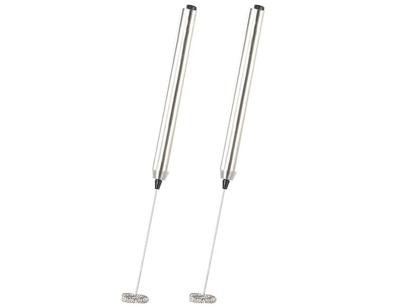 Rosenstein & Söhne Milchaufschäumer Camping:2 Milchaufschäumer-Sticks Mit Edelstahl-Gehäuse, Spiralquirl, Ø 24 Mm 2 Rosenstein & Söhne Milchaufschäumer Camping:2 Milchaufschäumer-Sticks Mit Edelstahl-Gehäuse, Spiralquirl, Ø 24 Mm – Bild 2