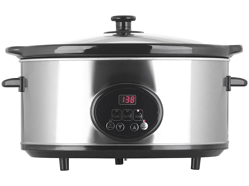 Rosenstein & Söhne Mini-Schongarer:Schongarer Mit Keramik-Einsatz 4,5 L, 2 TemperaturenVersandrückläufer 3 Rosenstein & Söhne Mini-Schongarer:Schongarer Mit Keramik-Einsatz 4,5 L, 2 TemperaturenVersandrückläufer – Bild 3