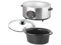 Rosenstein & Söhne Kocher:Schongarer Mit Keramik-Einsatz 4,5 L, 2 Temperaturen, Warmhalte, 280W
