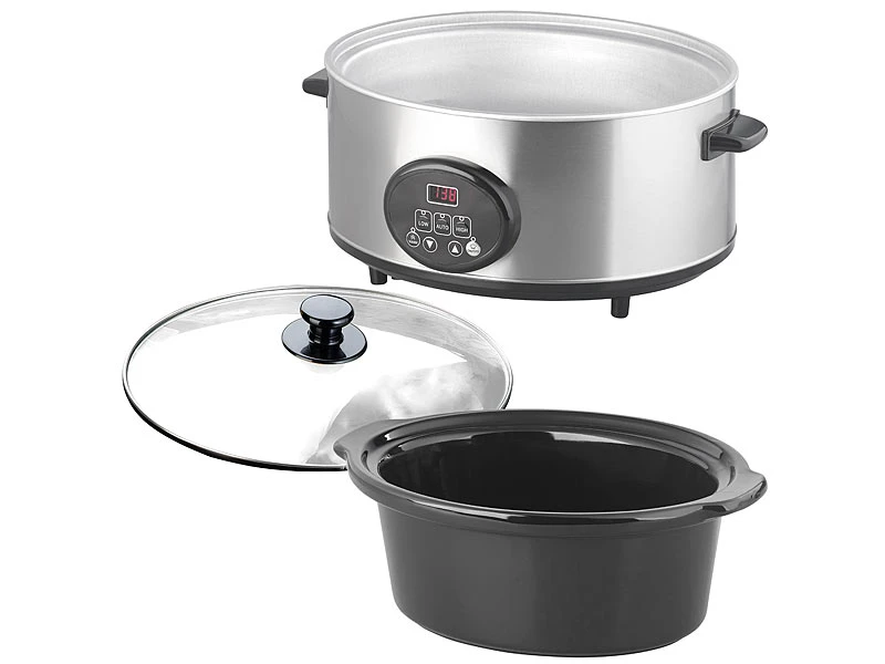 Rosenstein & Söhne Mini-Schongarer:Schongarer Mit Keramik-Einsatz 4,5 L, 2 TemperaturenVersandrückläufer 2 Rosenstein & Söhne Mini-Schongarer:Schongarer Mit Keramik-Einsatz 4,5 L, 2 TemperaturenVersandrückläufer – Bild 2