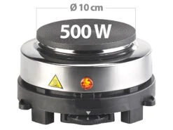 Rosenstein & Söhne Einzelkochplatte:2er-Set Elektrische Mini-Einzel-Kochplatten, Stufenlos, Je 500 Watt -Rosenstein & Söhne Shop nx3195 7