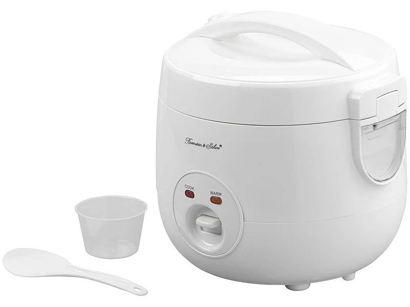 Rosenstein & Söhne Elektro-Reiskocher:Reiskocher Mit Warmhalte-Funktion & Dampfgar-Einsatz, 1,2 Liter, 500 W 1 Rosenstein & Söhne Elektro-Reiskocher:Reiskocher Mit Warmhalte-Funktion & Dampfgar-Einsatz, 1,2 Liter, 500 W