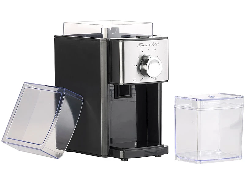 Rosenstein & Söhne Kaffemühle:Elektrische Kaffeemühle, Scheibenmahlwerk, Für 250 G Bohnen, 150 Watt 11 Rosenstein & Söhne Kaffemühle:Elektrische Kaffeemühle, Scheibenmahlwerk, Für 250 G Bohnen, 150 Watt – Bild 11