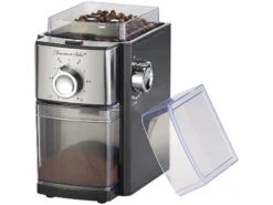 Rosenstein & Söhne Kaffemühle:Elektrische Kaffeemühle, Scheibenmahlwerk, Für 250 G Bohnen, 150 Watt