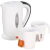 PEARL Mini Wasserkocher:Reise-Wasserkocher Mit 2 Bechern, 110/230 Volt, 650 Watt, 500 Ml