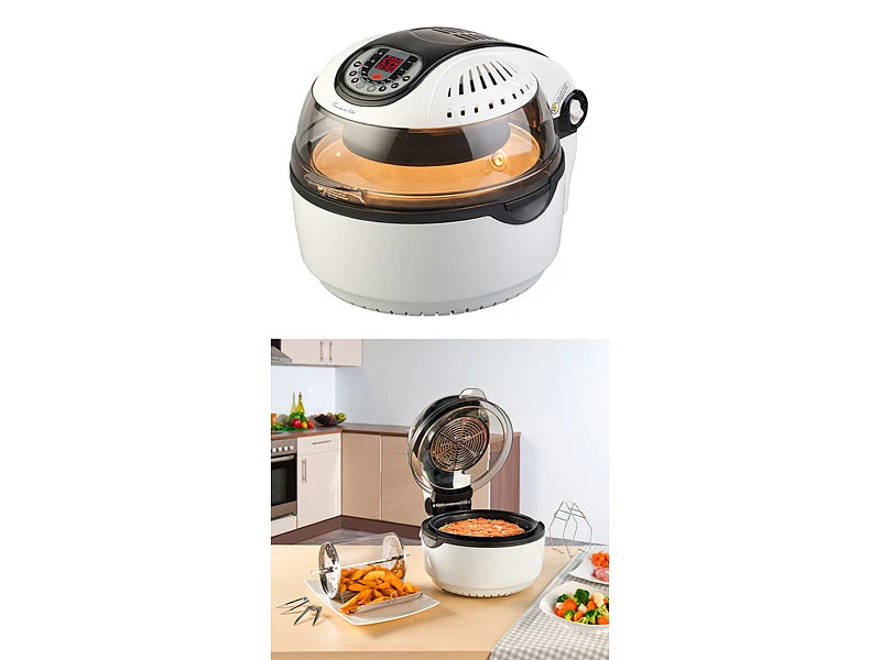 Rosenstein & Söhne Backofen:Digitaler Halogen-Konvektionsofen, 6 Programme, 10 L, 1.200 W, 7 Teile 1 Rosenstein & Söhne Backofen:Digitaler Halogen-Konvektionsofen, 6 Programme, 10 L, 1.200 W, 7 Teile