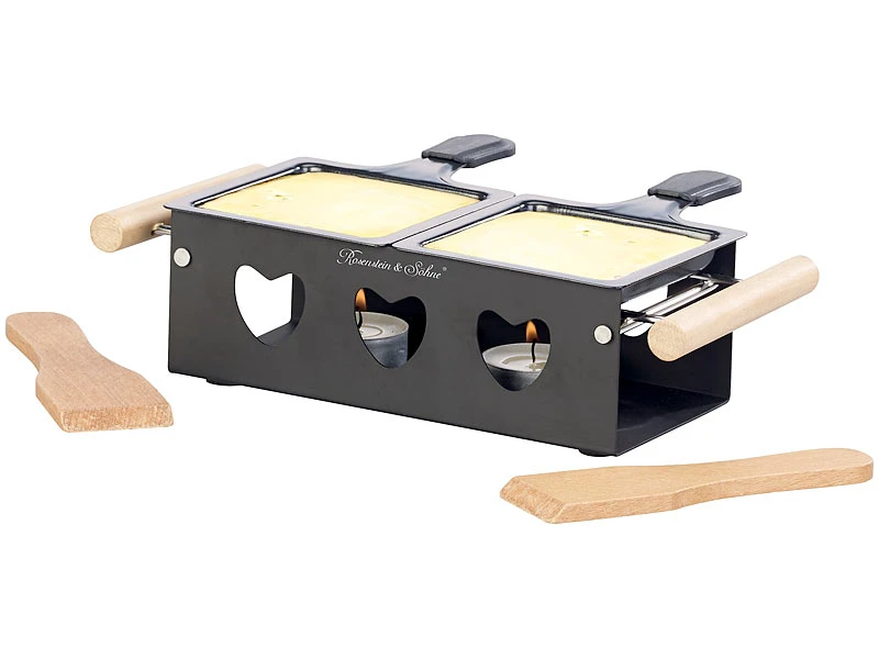 Rosenstein & Söhne Kerzen Raclette:2er-Set Teelicht-Raclette Für 2 Personen, Mit Schabern Und Teelichtern 2 Rosenstein & Söhne Kerzen Raclette:2er-Set Teelicht-Raclette Für 2 Personen, Mit Schabern Und Teelichtern – Bild 2