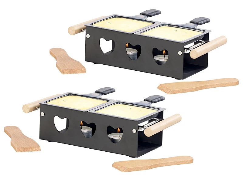 Rosenstein & Söhne Kerzen Raclette:2er-Set Teelicht-Raclette Für 2 Personen, Mit Schabern Und Teelichtern 1 Rosenstein & Söhne Kerzen Raclette:2er-Set Teelicht-Raclette Für 2 Personen, Mit Schabern Und Teelichtern