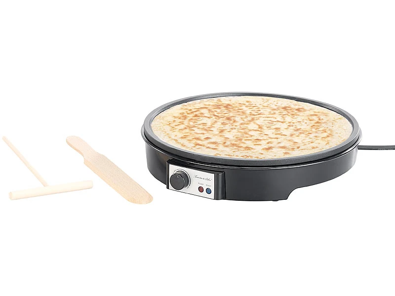 Rosenstein & Söhne Crepes Maschine:Elektrischer XL-Crêpes-Maker Mit Temperaturregler, 1.000 Watt, Ø 28cm 2 Rosenstein & Söhne Crepes Maschine:Elektrischer XL-Crêpes-Maker Mit Temperaturregler, 1.000 Watt, Ø 28cm – Bild 2