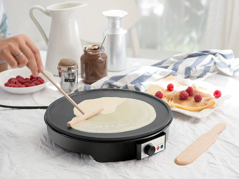 Rosenstein & Söhne Crepes Maschine:Elektrischer XL-Crêpes-Maker Mit Temperaturregler, 1.000 Watt, Ø 28cm 5 Rosenstein & Söhne Crepes Maschine:Elektrischer XL-Crêpes-Maker Mit Temperaturregler, 1.000 Watt, Ø 28cm – Bild 5
