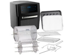 Rosenstein & Söhne Heißluftfritteuse:Digitale XXL-Heißluft-Fritteuse & Mini-Umluft-Ofen, 18 Programme, 12 L