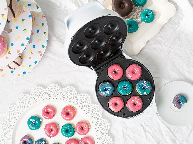 Rosenstein & Söhne Waffeleisen Donut:Mini-Donut-Maker, Antihaftbeschichtet, 1.000 Watt Versandrückläufer 6 Rosenstein & Söhne Waffeleisen Donut:Mini-Donut-Maker, Antihaftbeschichtet, 1.000 Watt Versandrückläufer – Bild 6