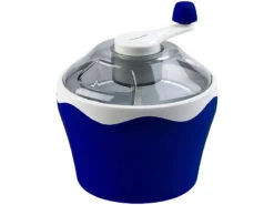 Rosenstein & Söhne Eismaschine Ohne Strom:Manueller Speiseeis-Bereiter Mit Handkurbel, 500-ml-Kühlbehälter