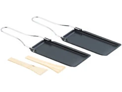 Alternative view of Rosenstein & Söhne Raclette Pfännchen:6er-Set Grill-Pfännchen Mit Klappbarem Griff, Spülmaschinenfest