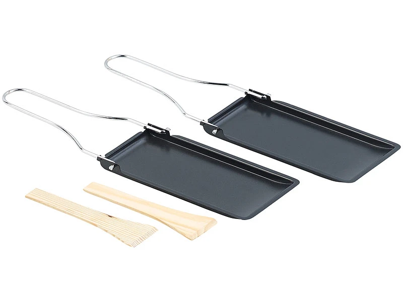 Rosenstein & Söhne Grillpfännchen:2er-Set Grill-Pfännchen Mit Klappbarem Griff, Spülmaschinenfest 1 Rosenstein & Söhne Grillpfännchen:2er-Set Grill-Pfännchen Mit Klappbarem Griff, Spülmaschinenfest