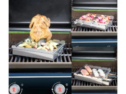 Rosenstein & Söhne Grillaufsatz:5in1-Grill-Aufsatz Aus Edelstahl, 4 Spieße, Für Hähnchen, Gemüse & Co. -Rosenstein & Söhne Shop nx6049 12