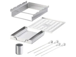 Rosenstein & Söhne Grillaufsatz:5in1-Grill-Aufsatz Aus Edelstahl, 4 Spieße, Für Hähnchen, Gemüse & Co. -Rosenstein & Söhne Shop nx6049 14