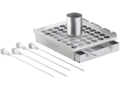 Alternative view of Rosenstein & Söhne Grillaufsatz:5in1-Grill-Aufsatz Aus Edelstahl, 4 Spieße, Für Hähnchen, Gemüse & Co.