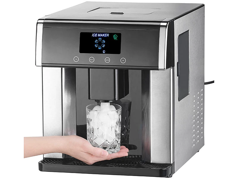 Rosenstein & Söhne Eiswürfel Maschinen:Eiswürfelmaschine & Wasserspender V2 Mit XL-Display, Edelstahl-Gehäuse 7 Rosenstein & Söhne Eiswürfel Maschinen:Eiswürfelmaschine & Wasserspender V2 Mit XL-Display, Edelstahl-Gehäuse – Bild 7