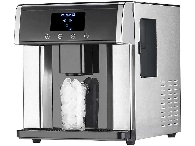 Rosenstein & Söhne Eiswürfel Maschinen:Eiswürfelmaschine & Wasserspender V2 Mit XL-Display, Edelstahl-Gehäuse 2 Rosenstein & Söhne Eiswürfel Maschinen:Eiswürfelmaschine & Wasserspender V2 Mit XL-Display, Edelstahl-Gehäuse – Bild 2