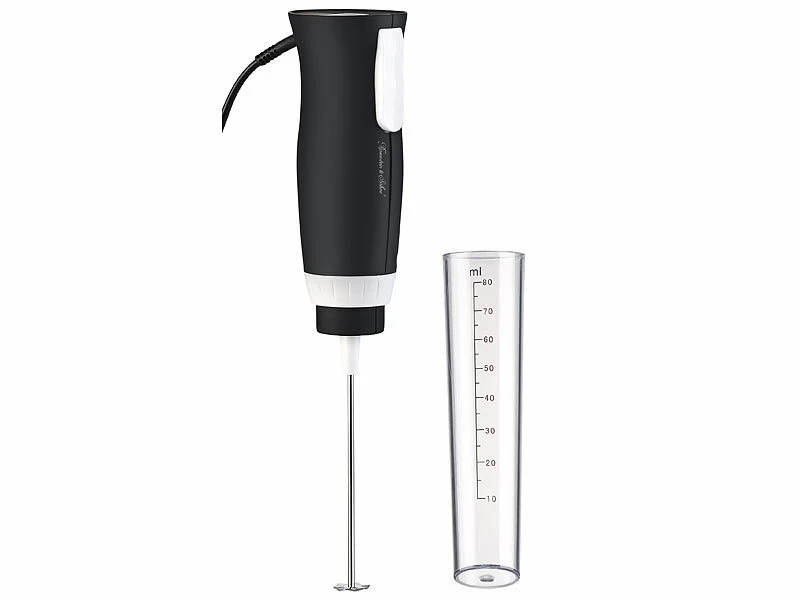 Rosenstein & Söhne Mini Mixer:Elektrischer Profi-Mini-Handmixer, Mixbecher-Aufsatz, 2 Stufen, 30 W 1 Rosenstein & Söhne Mini Mixer:Elektrischer Profi-Mini-Handmixer, Mixbecher-Aufsatz, 2 Stufen, 30 W