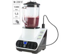 Rosenstein & Söhne Vakuum Mixer:Standmixer Mit Vakuumier-Funktion & LED-Touch-Display, 1,5 L, 1.300 W