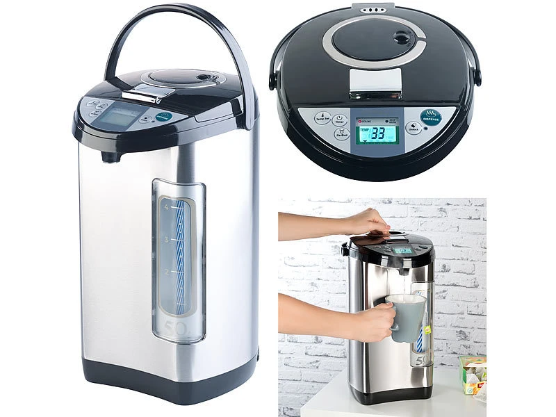 Rosenstein & Söhne Wasserkocher:Heißwasserspender, 5-Liter-Wassertank, 5 Temperaturstufen, 1.200 Watt 2 Rosenstein & Söhne Wasserkocher:Heißwasserspender, 5-Liter-Wassertank, 5 Temperaturstufen, 1.200 Watt – Bild 2