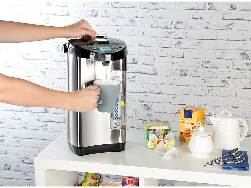 Rosenstein & Söhne Wasserkocher:Heißwasserspender, 5-Liter-Wassertank, 5 Temperaturstufen, 1.200 Watt 7 Rosenstein & Söhne Wasserkocher:Heißwasserspender, 5-Liter-Wassertank, 5 Temperaturstufen, 1.200 Watt – Bild 7
