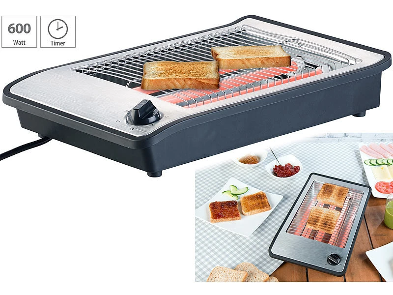 Rosenstein & Söhne Flach-Toaster:Flachtoaster Für Bis Zu 4 Brötchen, Versandrückläufer 3 Rosenstein & Söhne Flach-Toaster:Flachtoaster Für Bis Zu 4 Brötchen, Versandrückläufer – Bild 3