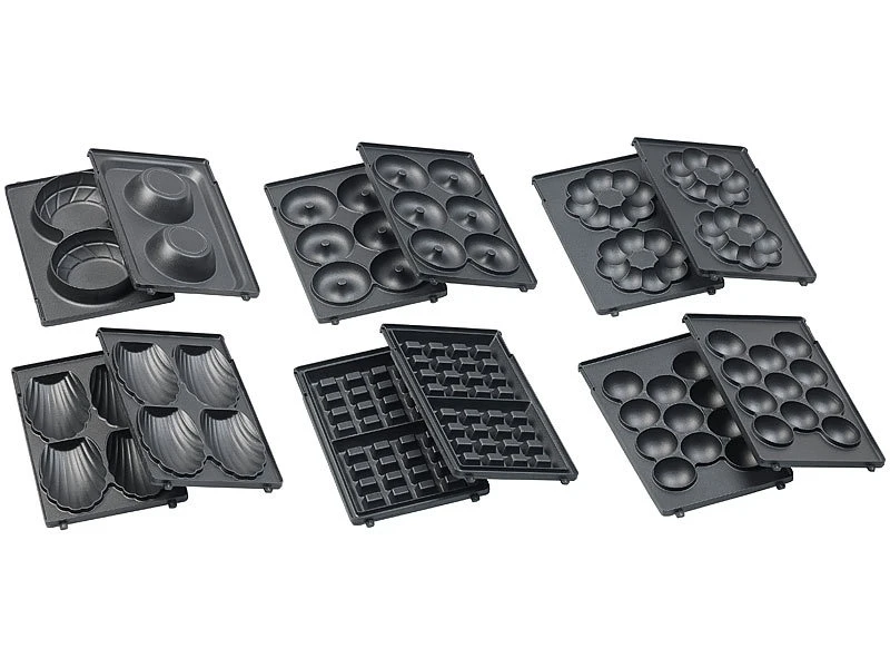 Rosenstein & Söhne Doppel-Waffeleisen:6in1-Snack-Maker, Auswechselbare Formen, Versandrückläufer 11 Rosenstein & Söhne Doppel-Waffeleisen:6in1-Snack-Maker, Auswechselbare Formen, Versandrückläufer – Bild 11