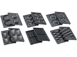 Rosenstein & Söhne Waffeleisen:6in1-Snack-Maker, Auswechselbare Formen, Antihaftbeschichtet, 700 Watt -Rosenstein & Söhne Shop nx6921 2