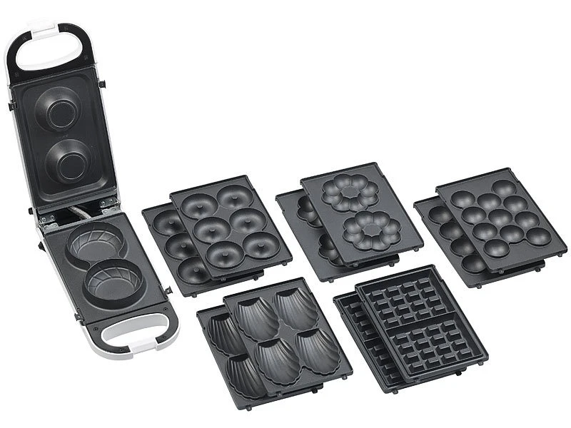 Rosenstein & Söhne Doppel-Waffeleisen:6in1-Snack-Maker, Auswechselbare Formen, Versandrückläufer 12 Rosenstein & Söhne Doppel-Waffeleisen:6in1-Snack-Maker, Auswechselbare Formen, Versandrückläufer – Bild 12