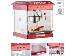 Rosenstein & Söhne Popcornmaschine Gastro:Profi-Gastro-Popcorn-Maschine Mit Edelstahl-Topf, 800 Watt