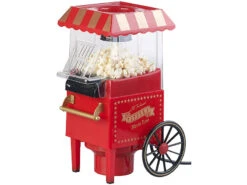 Alternative view of Rosenstein & Söhne Popkornmaker:Retro-Heißluft-Popcorn-Maschine, Miniatur-Rollwagen-Optik, 1.200 Watt