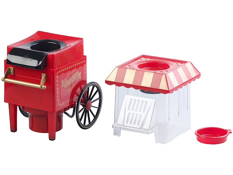 Rosenstein & Söhne Popkornmaker:Retro-Heißluft-Popcorn-Maschine, Miniatur-Rollwagen-Optik, 1.200 Watt 4 Rosenstein & Söhne Popkornmaker:Retro-Heißluft-Popcorn-Maschine, Miniatur-Rollwagen-Optik, 1.200 Watt – Bild 4