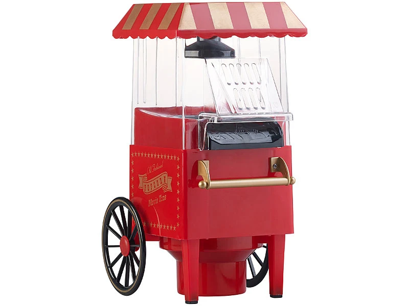 Rosenstein & Söhne Popkornmaker:Retro-Heißluft-Popcorn-Maschine, Miniatur-Rollwagen-Optik, 1.200 Watt 6 Rosenstein & Söhne Popkornmaker:Retro-Heißluft-Popcorn-Maschine, Miniatur-Rollwagen-Optik, 1.200 Watt – Bild 6
