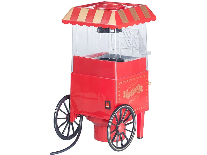 Rosenstein & Söhne Popkornmaker:Retro-Heißluft-Popcorn-Maschine, Miniatur-Rollwagen-Optik, 1.200 Watt 7 Rosenstein & Söhne Popkornmaker:Retro-Heißluft-Popcorn-Maschine, Miniatur-Rollwagen-Optik, 1.200 Watt – Bild 7