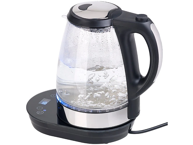 Rosenstein & Söhne Glaswasserkocher:Digitaler Glas-Wasserkocher, Temperaturwahl, Display, 2.200 W, 1,7 L 3 Rosenstein & Söhne Glaswasserkocher:Digitaler Glas-Wasserkocher, Temperaturwahl, Display, 2.200 W, 1,7 L – Bild 3