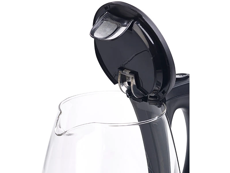 Rosenstein & Söhne Kettle:Glas-Wasserkocher Mit Blauer LED-Beleuchtung, 2.200 Watt, 1,7 Liter 3 Rosenstein & Söhne Kettle:Glas-Wasserkocher Mit Blauer LED-Beleuchtung, 2.200 Watt, 1,7 Liter – Bild 3