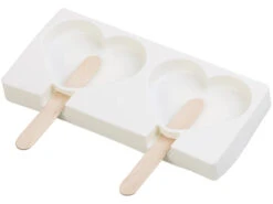 Rosenstein & Söhne Stieleisformen Silikon:Silikon-Form Für 2 Herz-Eis Am Stiel, Je 80 Ml, Mit 24 Holzstielen -Rosenstein & Söhne Shop nx7957 4