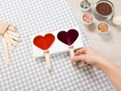 Rosenstein & Söhne Stieleisformen Silikon:Silikon-Form Für 2 Herz-Eis Am Stiel, Je 80 Ml, Mit 24 Holzstielen -Rosenstein & Söhne Shop nx7957 5