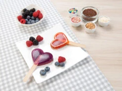 Rosenstein & Söhne Stieleisformen Silikon:Silikon-Form Für 2 Herz-Eis Am Stiel, Je 80 Ml, Mit 24 Holzstielen -Rosenstein & Söhne Shop nx7957 6