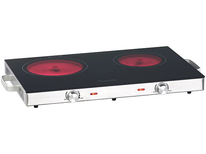 Rosenstein & Söhne Ceran Kochfeld:Glaskeramik-Doppel-Kochfeld Mit Infrarot-Wärme, Ø 17 & 20,5 Cm, 2800 W 2 Rosenstein & Söhne Ceran Kochfeld:Glaskeramik-Doppel-Kochfeld Mit Infrarot-Wärme, Ø 17 & 20,5 Cm, 2800 W – Bild 2