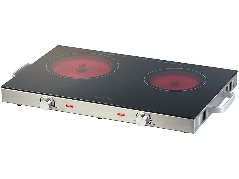 Rosenstein & Söhne Ceran Kochfeld:Glaskeramik-Doppel-Kochfeld Mit Infrarot-Wärme, Ø 17 & 20,5 Cm, 2800 W 4 Rosenstein & Söhne Ceran Kochfeld:Glaskeramik-Doppel-Kochfeld Mit Infrarot-Wärme, Ø 17 & 20,5 Cm, 2800 W – Bild 4