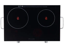 Rosenstein & Söhne Kochplatte Keramik:Glaskeramik-Doppel-Kochfeld, Infrarot-Wärme, Ø17cm (Versandrückläufer) -Rosenstein & Söhne Shop nx8100 5