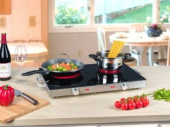 Rosenstein & Söhne Kochplatte Keramik:Glaskeramik-Doppel-Kochfeld, Infrarot-Wärme, Ø17cm (Versandrückläufer) -Rosenstein & Söhne Shop nx8100 6