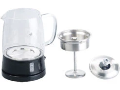 Rosenstein & Söhne Elektrischer Teekocher:2in1-Glas-Teebereiter & Wasserkocher, Edelstahl-Sieb, 800 Watt, 1,2 L -Rosenstein & Söhne Shop nx8188 10