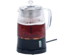 Rosenstein & Söhne Elektrischer Teekocher:2in1-Glas-Teebereiter & Wasserkocher, Edelstahl-Sieb, 800 Watt, 1,2 L -Rosenstein & Söhne Shop nx8188 15